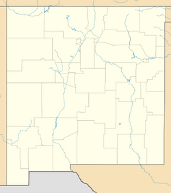 Map of New Mexico showing relevant locations